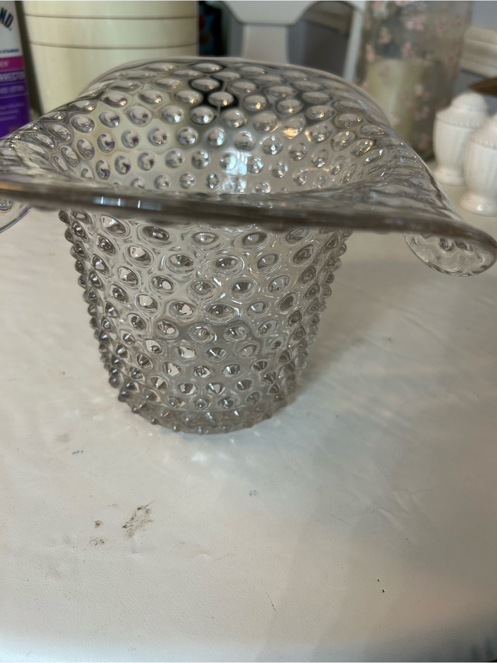 Vintage Clear Hobnail Glass Vase